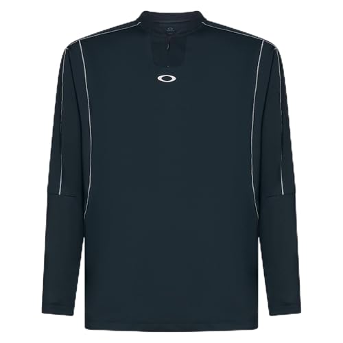 Oakley Mens Reduct C1 Jersey Long Sleeve Polo Shirt, Blackout, X